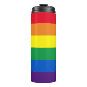 Rainbow Stripes farbig Lgbt Gay Flag Thermosbecher