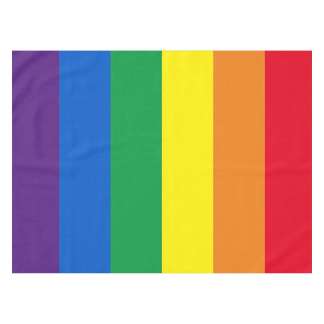 Rainbow Stripes farbig Lgbt Gay Flag Tischdecke (Vorderseite (Horizontal))
