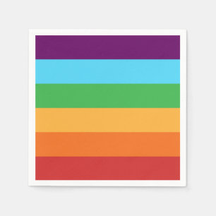 Rainbow Stripes Fun Bright Candy Geburtstagsparty Serviette