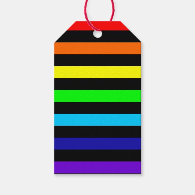 Rainbow Stripes Gift-Tags Geschenkanhänger (Vorderseite)
