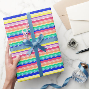 Rainbow Stripes Happy Colorful Geschenkpapier