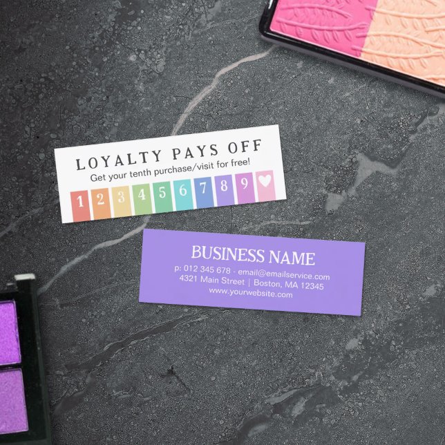 Rainbow Stripes Heart 10 Loyalitätspays Off Punch Treuekarte (Von Creator hochgeladen)