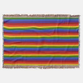 Rainbow Stripes Horizontal Muster bunt Decke