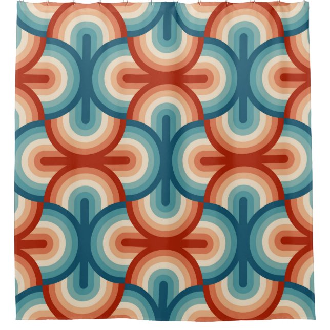 Rainbow Stripes-Illustrationsmuster Duschvorhang (Vorderseite)