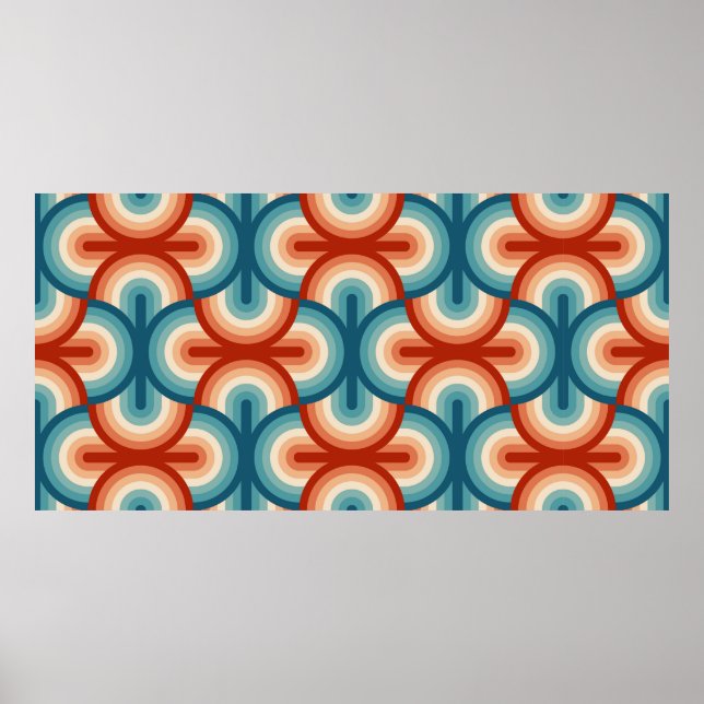 Rainbow Stripes-Illustrationsmuster Poster (Vorne)