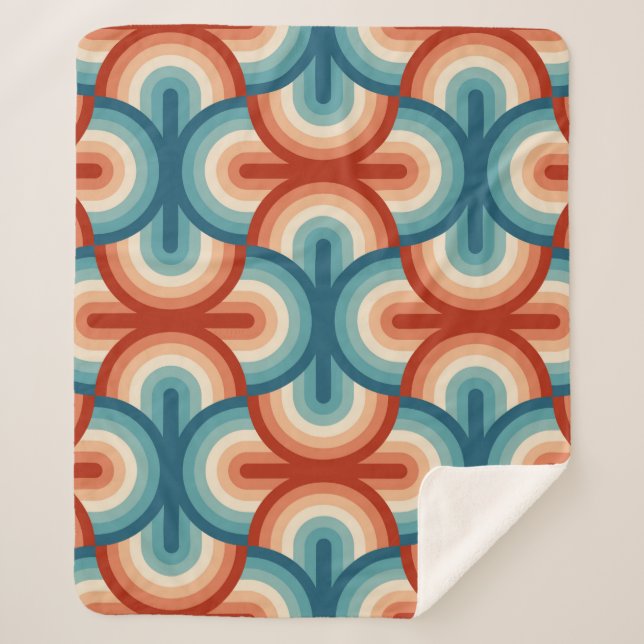 Rainbow Stripes-Illustrationsmuster Sherpadecke (Vorderseite)