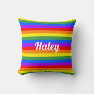 Rainbow Stripes Individuelle Name Kissen