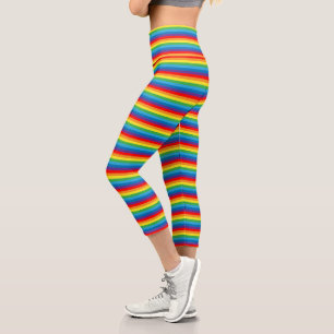 Rainbow Stripes LGBTQ-Muster Capri Leggings
