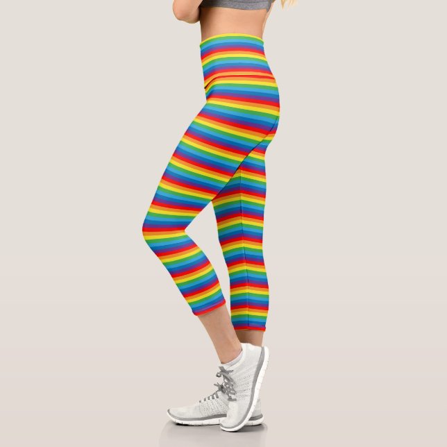 Rainbow Stripes LGBTQ-Muster Capri Leggings (Links)