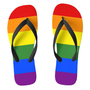 Rainbow Stripes LGBTQ Prix Flip Flops