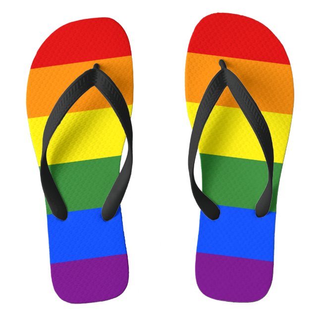 Rainbow Stripes LGBTQ Prix Flip Flops (Fußbett)