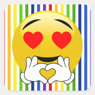 Rainbow Stripes Liebe Heart Eye Emoji Stickers