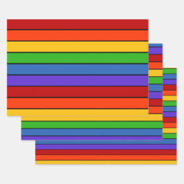 Rainbow Stripes Lines Geschenkpapier Set