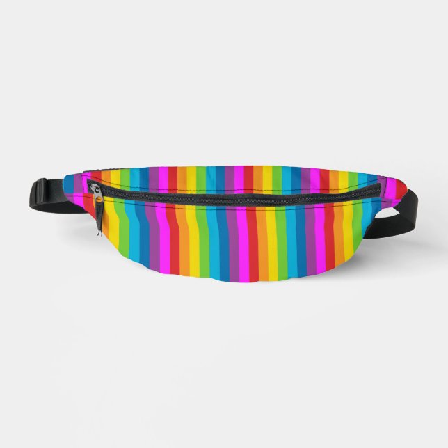 Rainbow Stripes Muster Bauchtasche (Vorderseite)