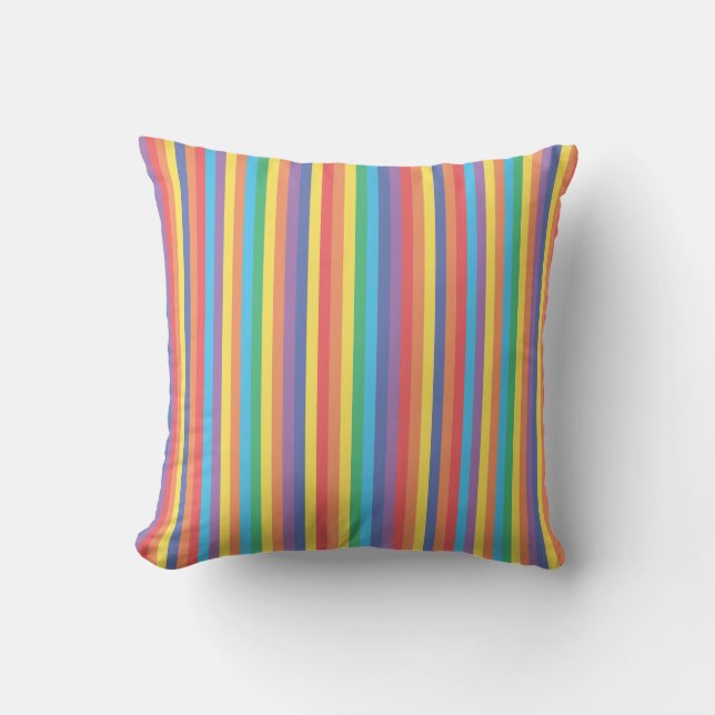 Rainbow Stripes Muster Kissen (Vorderseite)