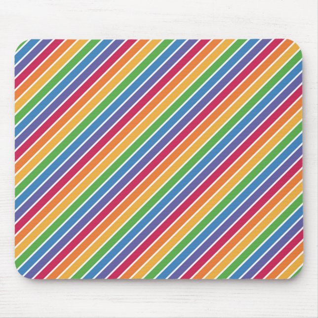 Rainbow Stripes Muster Mousepad (Vorne)