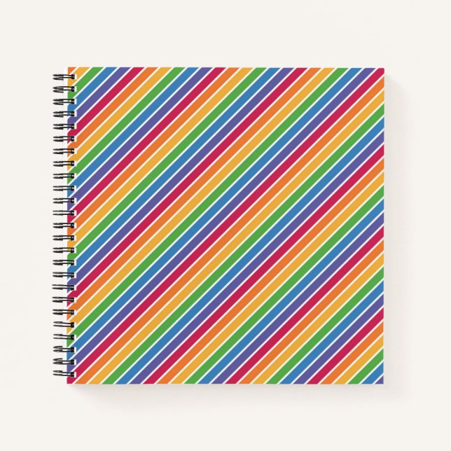 Rainbow Stripes Muster Notizbuch (Vorderseite)
