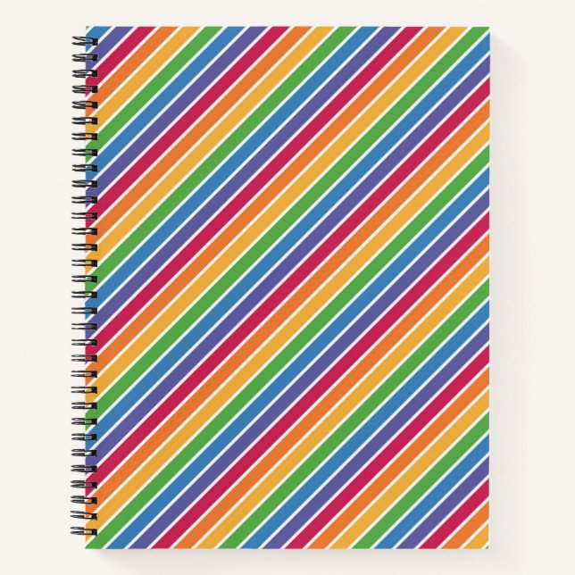 Rainbow Stripes Muster Notizbuch (Vorderseite)