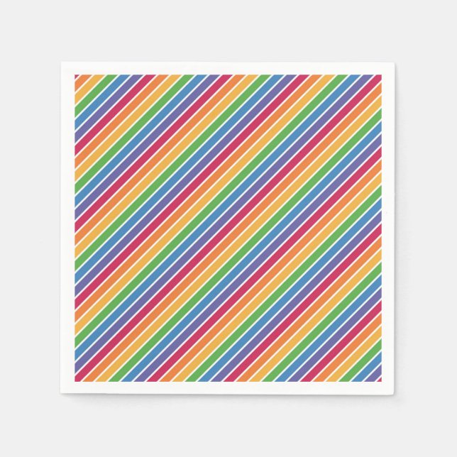 Rainbow Stripes Muster Serviette (Vorderseite)