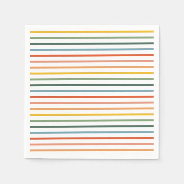 Rainbow Stripes Paper Napkins Serviette (Vorderseite)