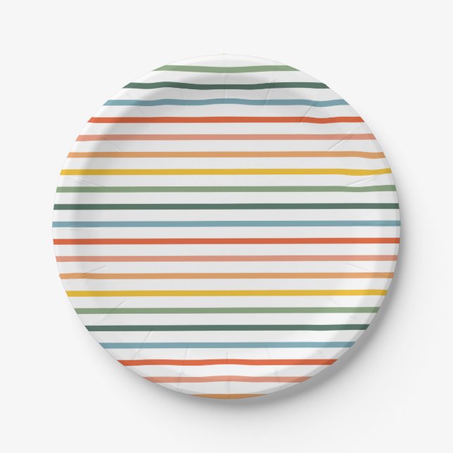 Rainbow Stripes Paper-Teller Pappteller (Vorderseite)