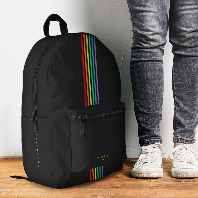 Rainbow Stripes Sporty Stylish Classic Bedruckter Rucksack (Rainbow Stripes Sporty Stylish Classic Printed Backpack
)