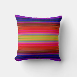 Rainbow Stripes Throw Kissen