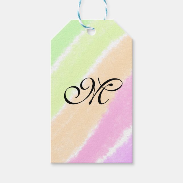 Rainbow Stripeswatercolor-Linien hinzufügen Geschenkanhänger (Vorderseite)