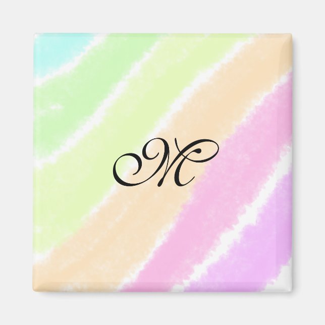 Rainbow Stripeswatercolor-Linien hinzufügen Magnet (Vorne)