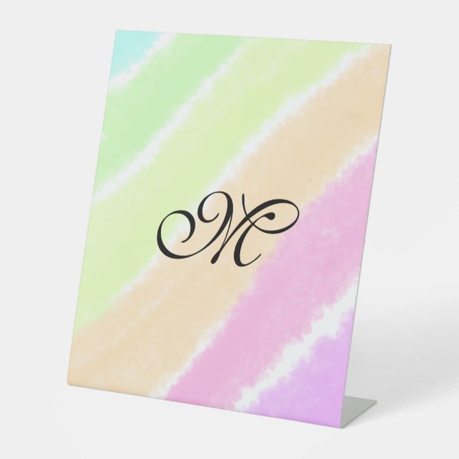 Rainbow Stripeswatercolor-Linien hinzufügen Sockelschild (Vorderseite)