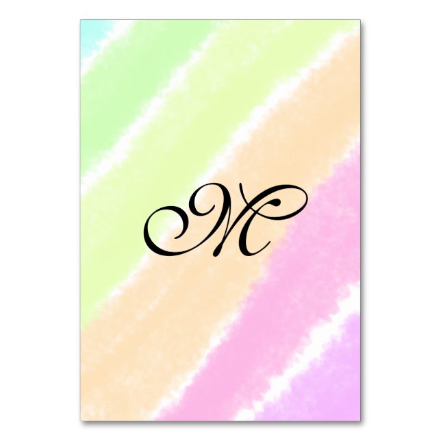 Rainbow Stripeswatercolor-Linien hinzufügen Tischnummer (Vorderseite)