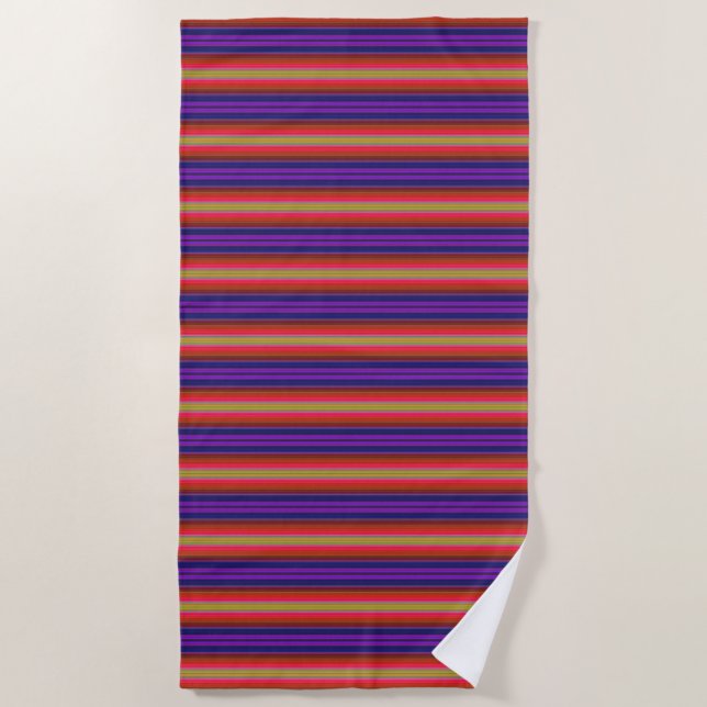 Rainbow Strips Pattern Beach Handtuch (Vorderseite)