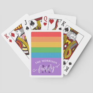 Rainbow Strips Pinselstriche Monogram Spielkarten