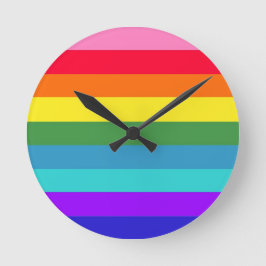 Rainbow Strips Wall Clock Runde Wanduhr