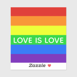 Rainbow Stripte Liebe ist Liebe Gay Pride LGBTQ Aufkleber
