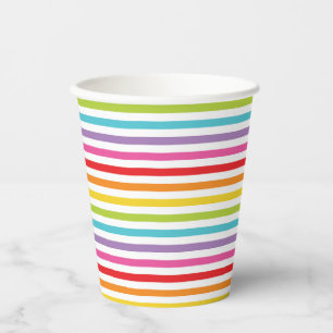 Rainbow Stripter Party Papierbecher