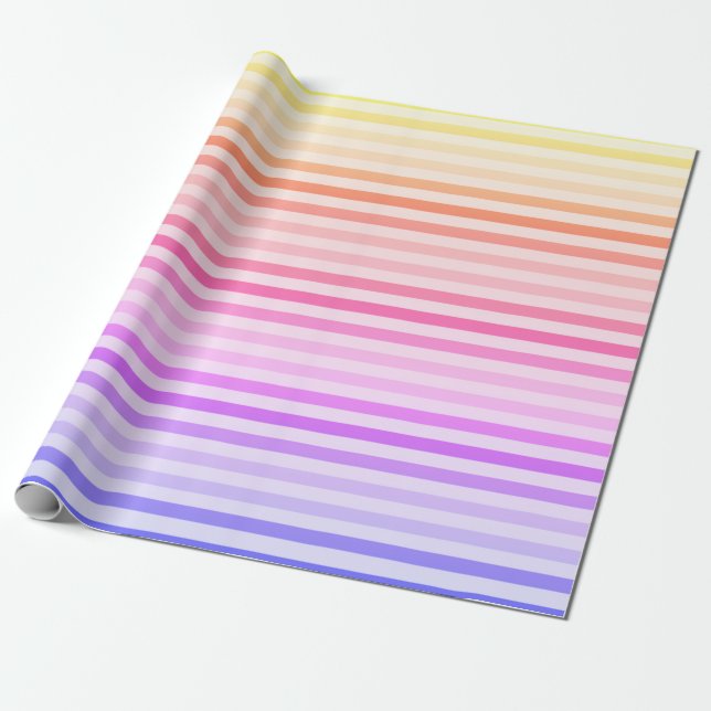 Rainbow Striptes Papier Warme Töne Geschenkpapier (Ungerollt)