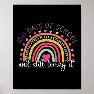 Rainbow Student glücklich 100 Tage Schulmädchen Poster
