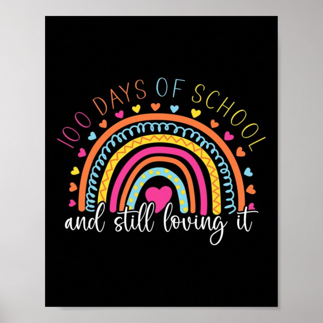 Rainbow Student glücklich 100 Tage Schulmädchen Poster (Vorne)