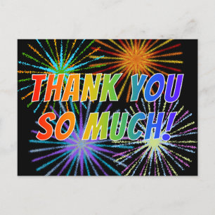 Rainbow Style "DANKE DICH SO VIEL!", Feuerwerke au Postkarte