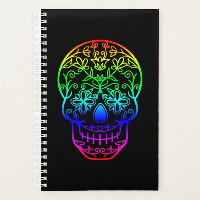 Rainbow Sugar Skull Planner Planer (Vorderseite)
