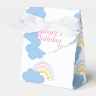 Rainbow Summer Clouds Pastel Scribble Doodle Geschenkschachtel