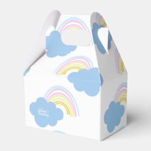 Rainbow Summer Clouds Pastel Scribble Doodle Geschenkschachtel