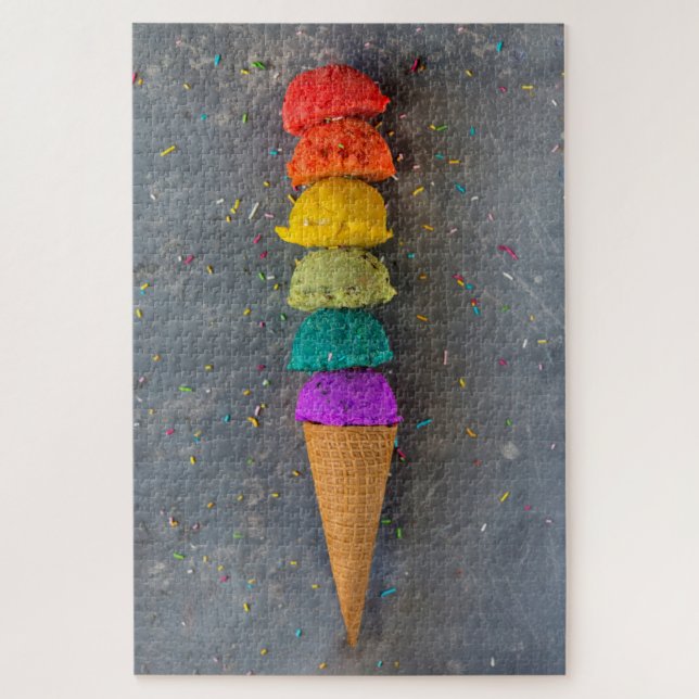 Rainbow Summer Ice Creme Leckerei Puzzle (Vertikal)