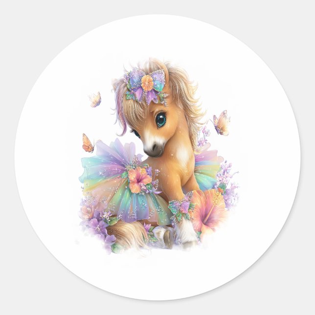 Rainbow Summer Runder Aufkleber (Vorderseite)