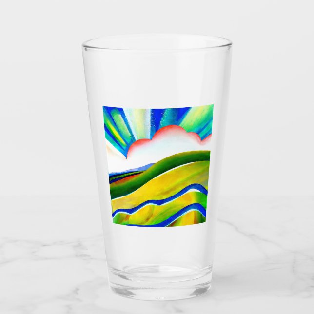 Rainbow Sunburst Landschaft Glas (Vorderseite)