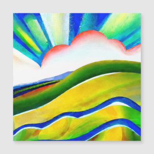 Rainbow Sunburst Landschaft Magnetkarte