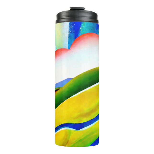 Rainbow Sunburst Landschaft Thermosbecher (Vorderseite)