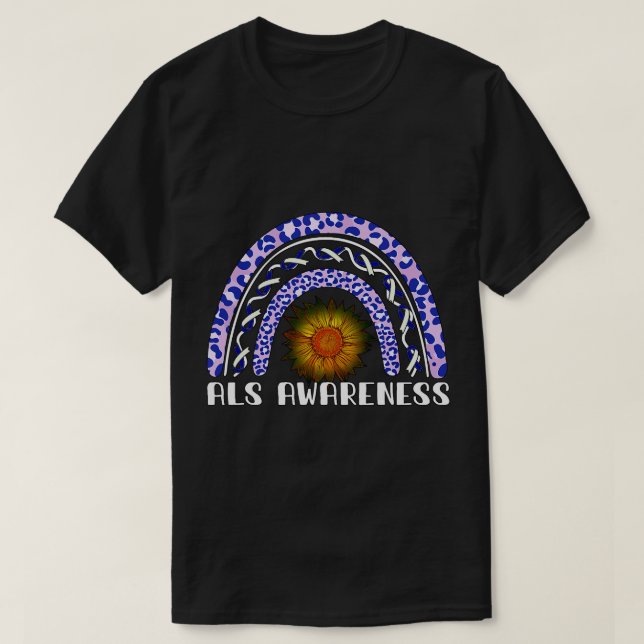 Rainbow Sunflower ALS Awareness T-Shirt (Design vorne)