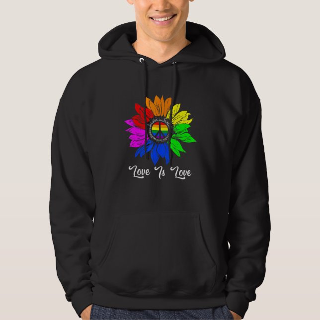 Rainbow Sunflower Liebe is Liebe Lgbt Gay Lesbian Hoodie (Vorderseite)